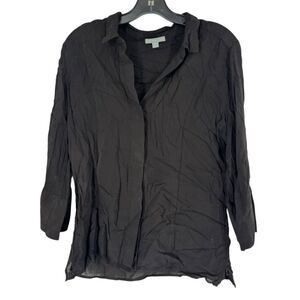 James Perse Women's‎ Black Long Sleeve 100% Viscose Top Size 3 Large